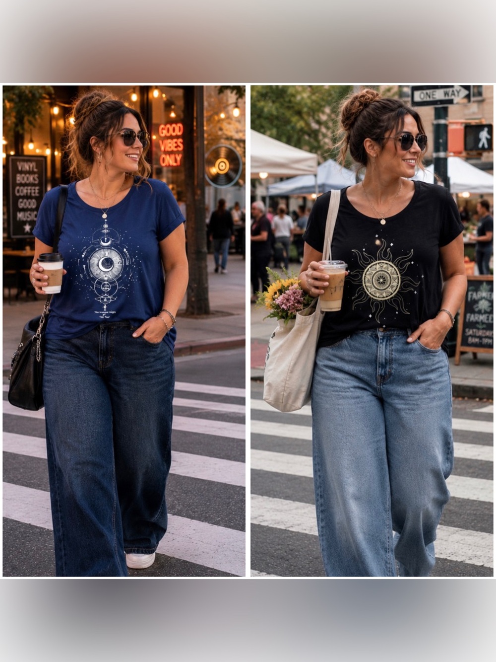 Celestial Moon Tee Bundle | SHEIN | Witchy Boho Graphic Tees